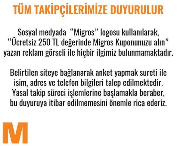 Carrefour Migros Hediye Çeki Dolandırıcılığı